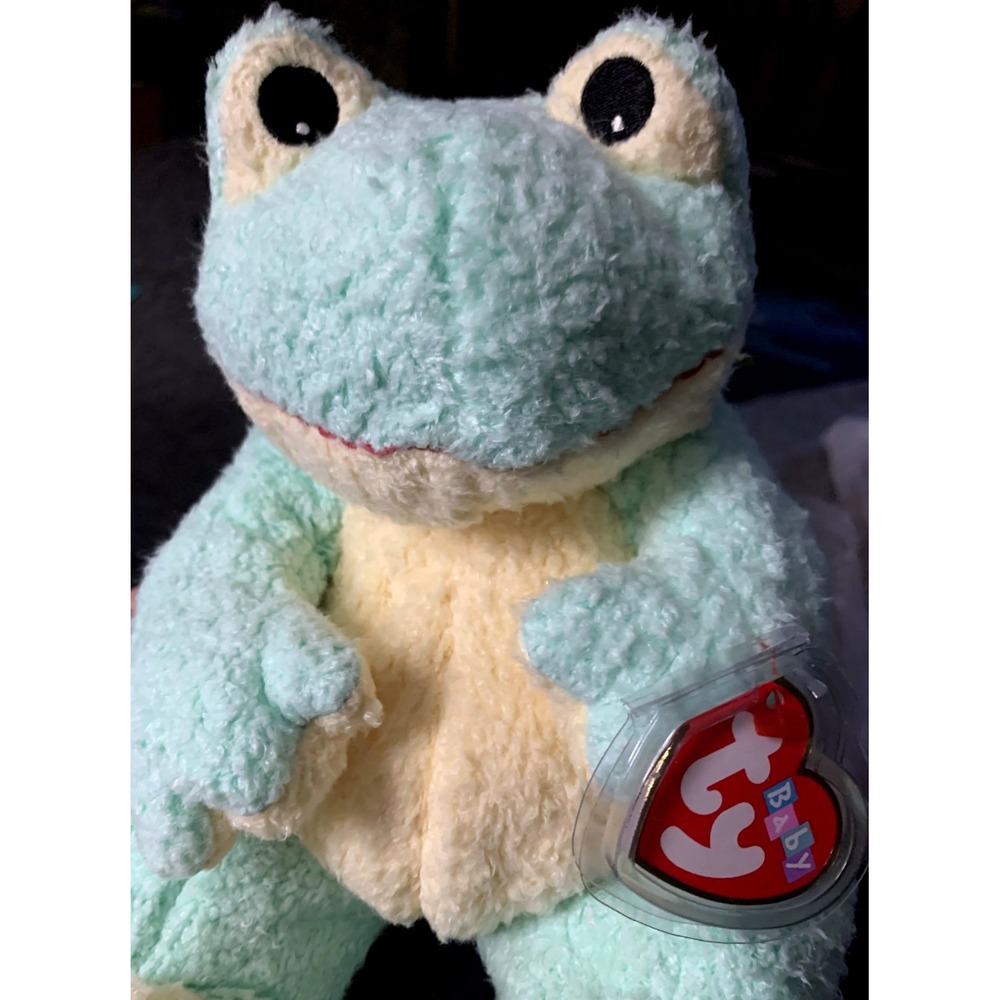 Vtg Ty Frogbaby NOS Cuddle Soft Child Rattle Toy 1st Plush NWT '99 Video Sample